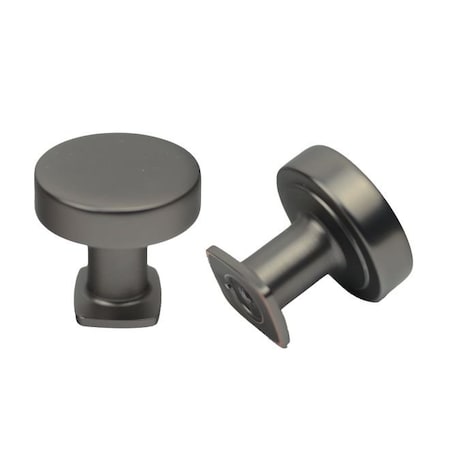 Crown 1-1/4" Diameter Round Flat Top Cabinet Knob Dark Pewter Finish CHK1218DP